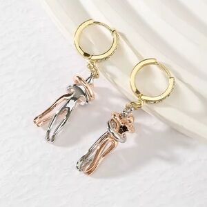 Elegant Gold and Silver Dangle Earrings